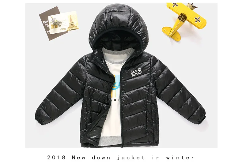 Big Boy Children Lightweight down Jacket Cotton-padded Clothes Autumn And Winter New Style Childrenswear Solid Color Baby C