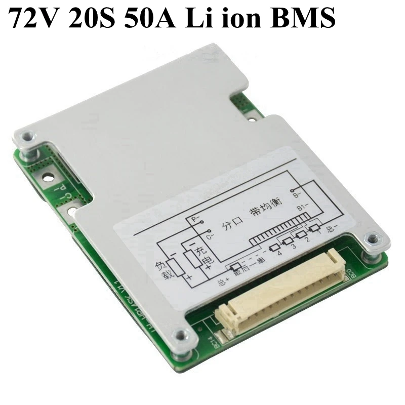 20s 50A 72v Bms литий-ионная плата защиты батареи 72v литиевая 20s1p 50A разрядная батарея Bms Pcm для 72v 3500w 2000w скутер