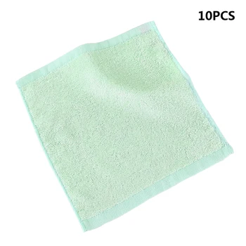 

10pcs Saliva Lightweight Washcloth Towel Solid Home Bamboo Fiber Baby Soft Square Small