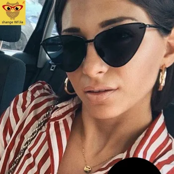 

2020 Fashion Cat Eye Sunglasses Women Vintage Metal Frame Clear Pink Lens Sun Glasses Female Retro Mirror glasses Eyewear UV400