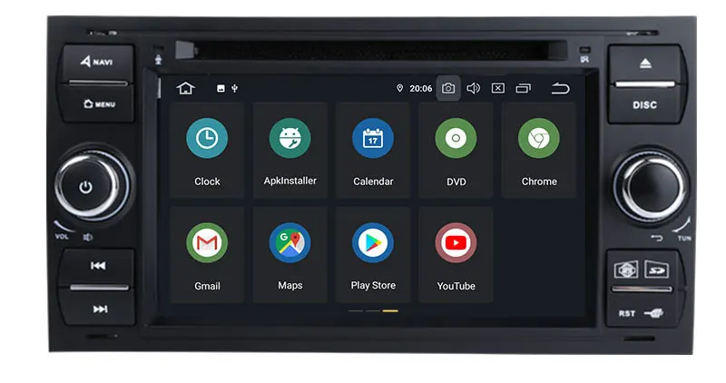 Excellent Android 9.0 Octa Core Car DVD Player For FORD S-Max Kuga Fusion Transit Fiesta Focus II GPS WIFI Navigation Radi WIFI Stereo 7
