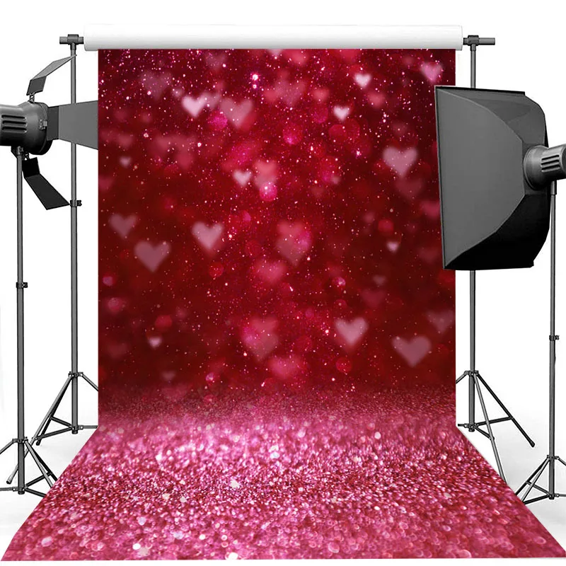 

Valentine Red Love Heart Flash Photography Background Wedding Bride Newborn Birthday Photographic Backdrops For Photo Studio