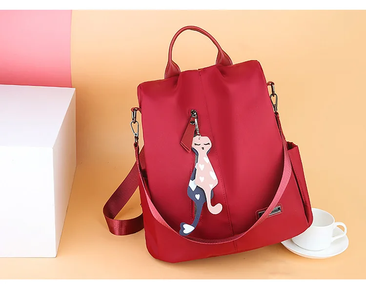 Cross Border Oxford Cloth Waterproof Backpack Women's Korean-style New Anti-Theft Outdoor Travel Bag Multi-functional Schoo