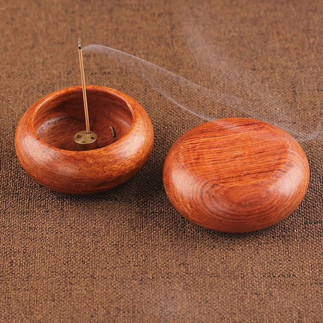 1pc Rosewood Incense Burner Stick Holder Bowl Shape Censer Home Decoration Smell Aromatic Smell Aromatic 2