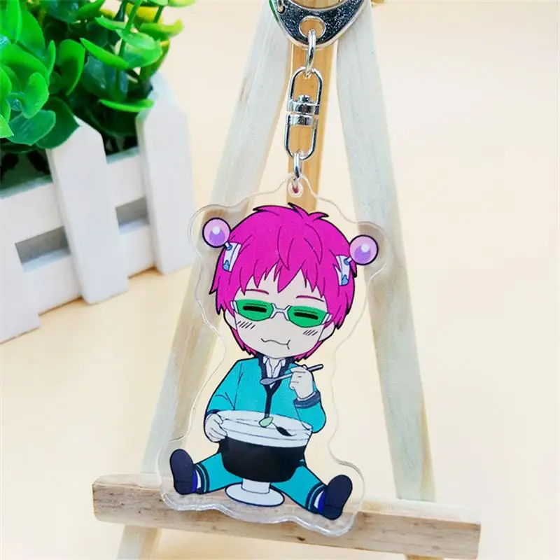 Белый Японское аниме губительная жизнь Saiki K. Saiki Kusuo Косплей акриловая фигурка брелок для портфеля брелок подарки - Цвет: Белый