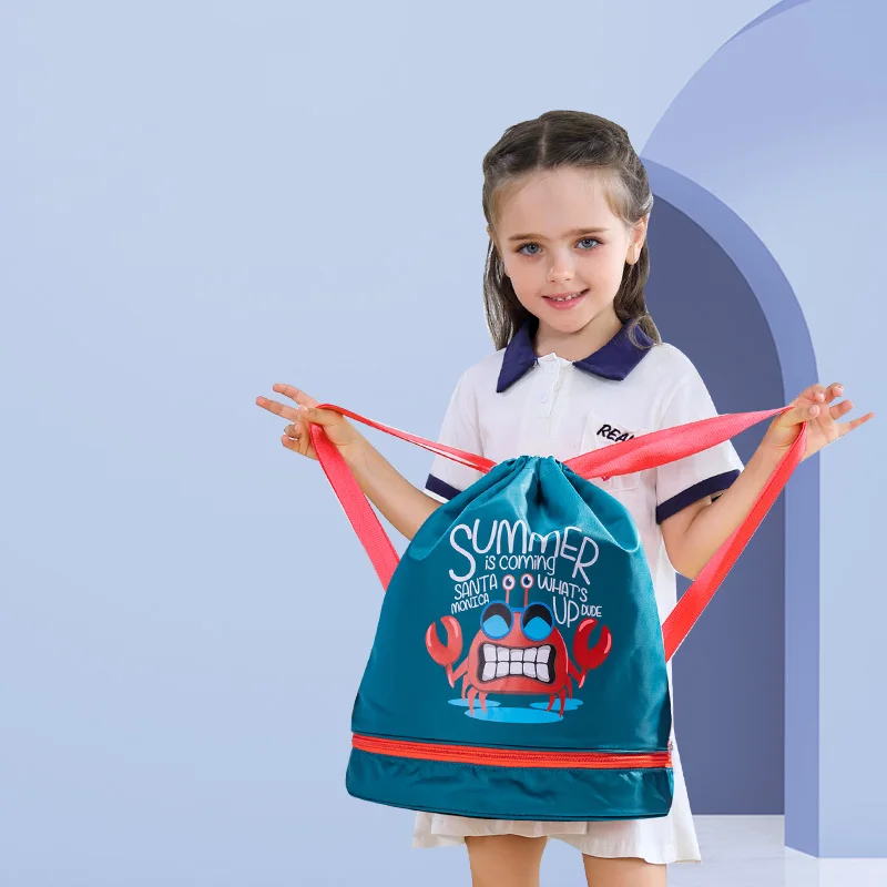 Sunveno Детская сумка детская пляжная сумка Влажная/сухая PE сумка, рюкзак со шнурком