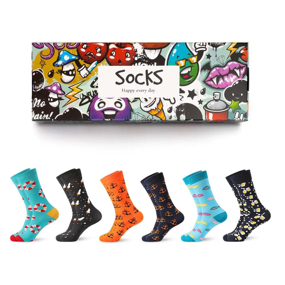 Мужские забавные носки новинка счастливые Длинные цветные Повседневные носки для женщин унисекс 0101