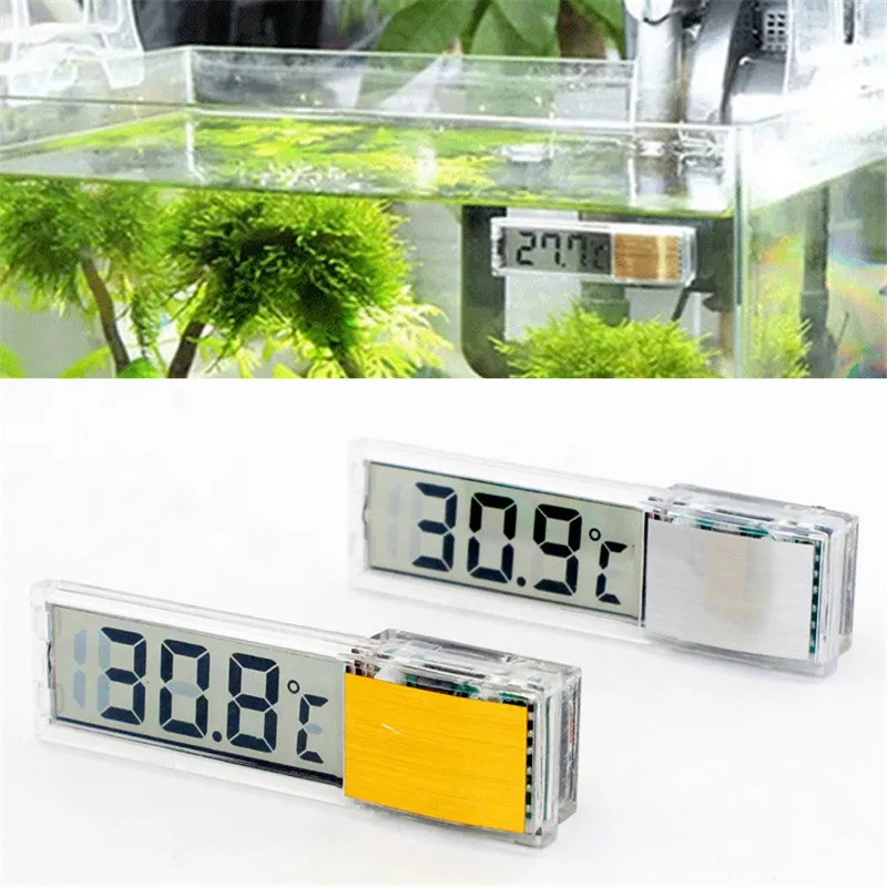 

Aquarium Thermometer LCD Digital Electronic Fish Tank 3D Digital Temperature Meter Sticker Fish Shrimp Turtle acuario