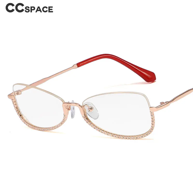 48024 Half Frame Diamond Glasses Frames Men Women Optical Fashion Computer Glasses