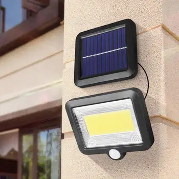 

LumiParty 100LEDs Solar Charging Wall Light with COB Lamp Beads Human Body Induction for Outdoor Garage
