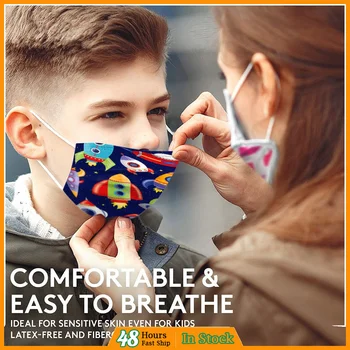 

50/100 pcs Safety Air Fog Printed 3Layer Disposable Face mascarillas Non-woven Activated Carbon Daily Care Breathable mascarilla