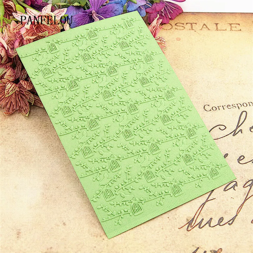 

PANFELOU 10.5x14.8 grass Embossing folders Plastic For Scrapbooking DIY Template Fondant Cake Photo Album Card Making