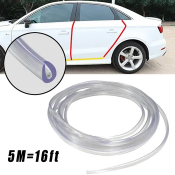 

1PC 16ft Car Door Edge Trim Molding Rubber Guard Scratch Protector Clear Strip Transparent Styling Mouldings
