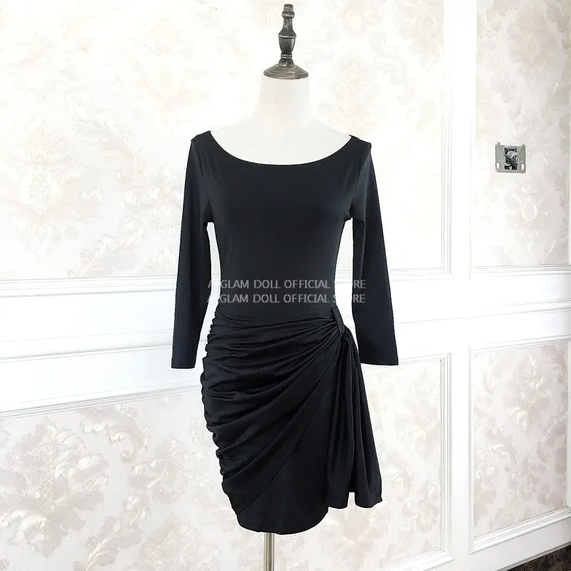 Осеннее Черное женское платье Vestidos с рукавом 3/4, однотонное Короткое мини-облегающее сексуальное Клубное платье