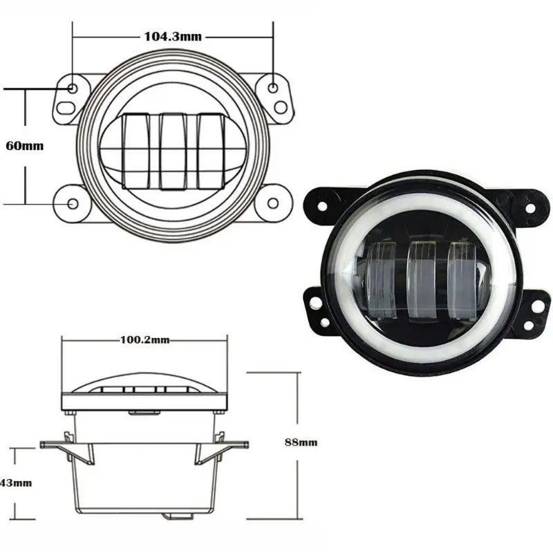 4inch led fog light day running light turn signal light2800