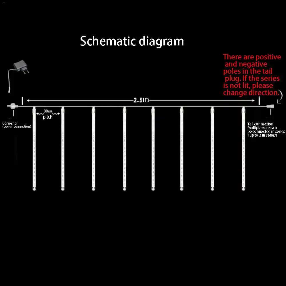 Светодиодный Метеоритный дождь Дождь огни водонепроницаемый полое украшение лампы падающие гирлянды 50 см 8 шт