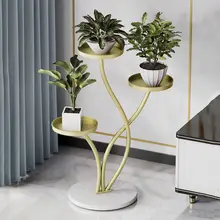 

Nordic flower shelf living room indoor TV balcony floor type light luxury iron tea table flower pot rack подставка для цветов
