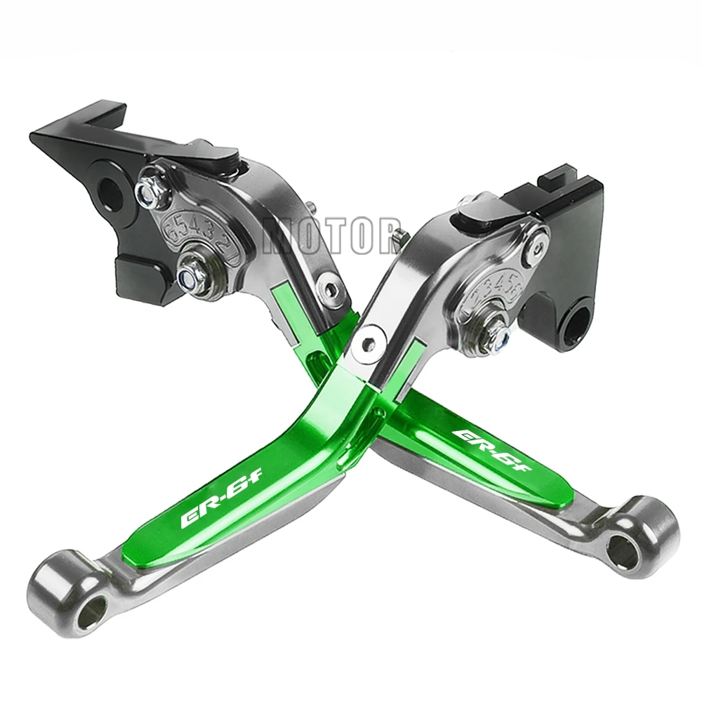 Поворотные Рычаги тормозного сцепления для Kawasaki ER6F 2007 2006 2008, Выдвижной регулируемый выдвижной складной рычаг, ER-6F с логотипом - Цвет: Q with logo