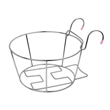 

Home Garden Hanging Stand Container Basket Flower Pot Holder Rack Potted Plant Stainless Steel Indoor Outdoor Frame Window
