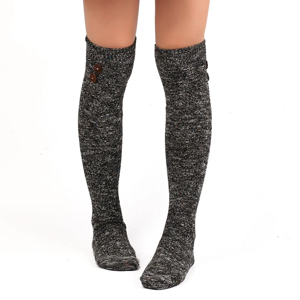 Dark Gray Удобные Хлопковые женские гольфы длинные чулки-трубки - Цвет: Dark Gray