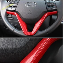 

Auto Steering Wheel Decoration Strip Cover Trim Fit For Hyundai Tucson 2016 - 2020 Accessories Interior ABS Red / Carbon Fiber