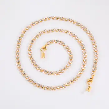 

Skyrim Shiny Clear Zircon Pearl Hang Chain for Glasses Women's Neck Chains Lanyard Cord Sunglasses Strap Eyewear Rope Hot Gift