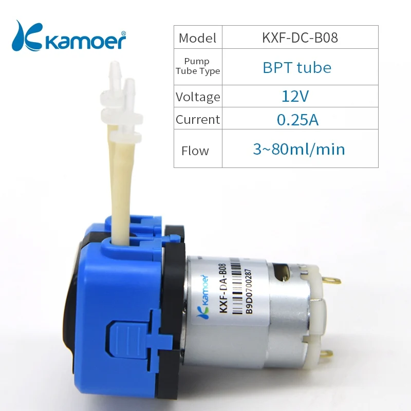 Kamoer KXF 6 в/12 В/24 В мини перистальтический водяной насос с двигателем постоянного тока и небольшой поддержкой размера самовсасывающий - Напряжение: KXF-DC-B08
