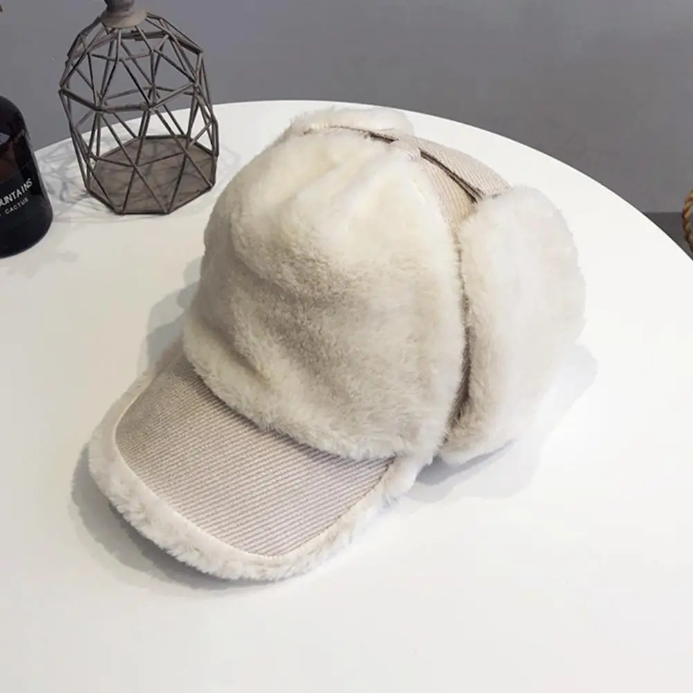 Beige Женская бейсбольная кепка, утолщенная, плюшевая, милый стиль, все милые, защита ушей, теплая шапка, женские шапки для осени и зимы - Цвет: Beige