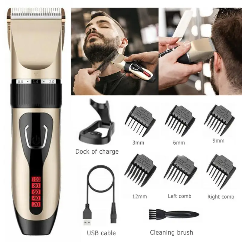 

Professional Electric Hair Clippers Anti-wear Trimmers Cutting Machine Five Fine-tuning Eight guide Comb Hairdresse Razor