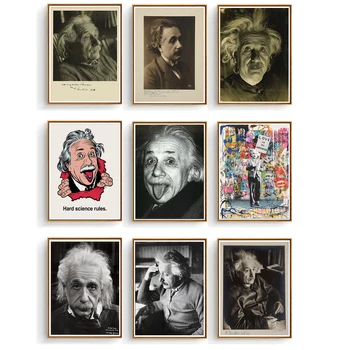

Great Scientist Albert Einstein Posters Canvas Painting Vintage Kraft Children Poster Classic Wall Art Stickers for Nursery