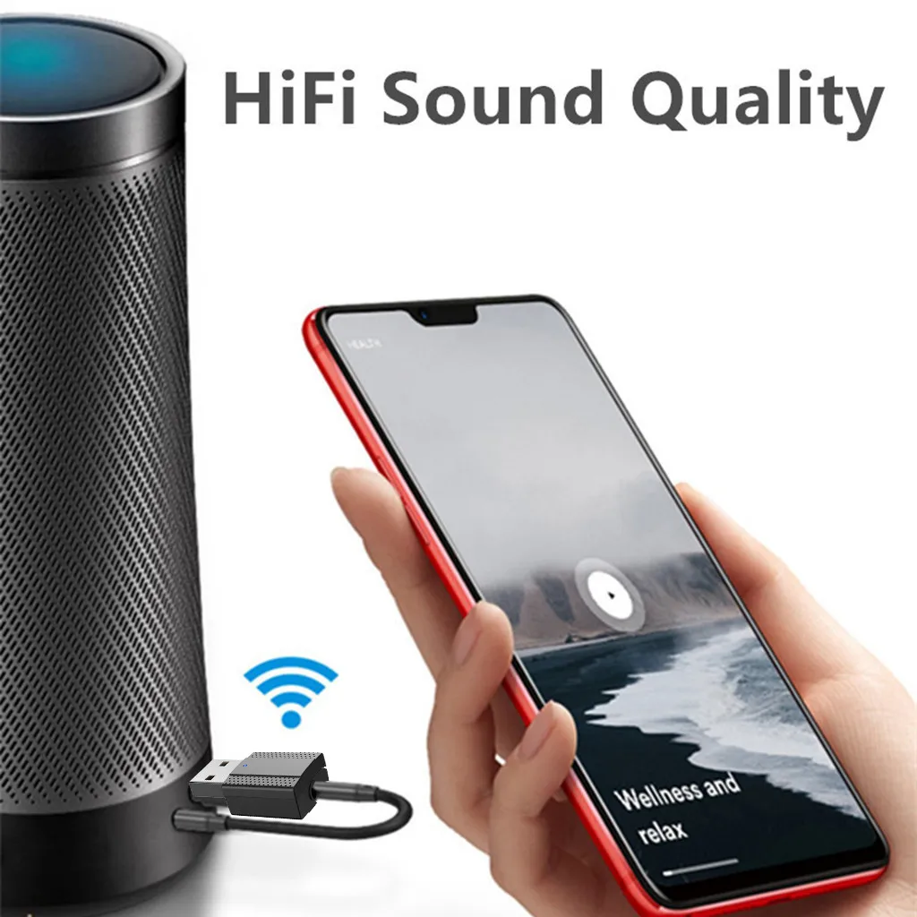 30# беспроводной Bluetooth аудио стерео передатчик приемник Hi-Fi музыкальный адаптер музыкальный домашний автомобильный адаптер 3,5 мм AUX& USB адаптер 2 в 1