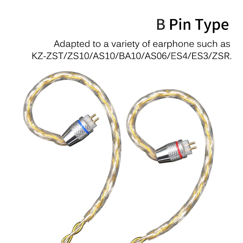 Наушники KZ Позолоченные посеребренные обновленный кабель для наушников ZSN ZS10 Pro AS10 AS06 ZST ES4 ZSN Pro BA10 AS16 ZST - Цвет: ZST ZS10 AS10 AS06