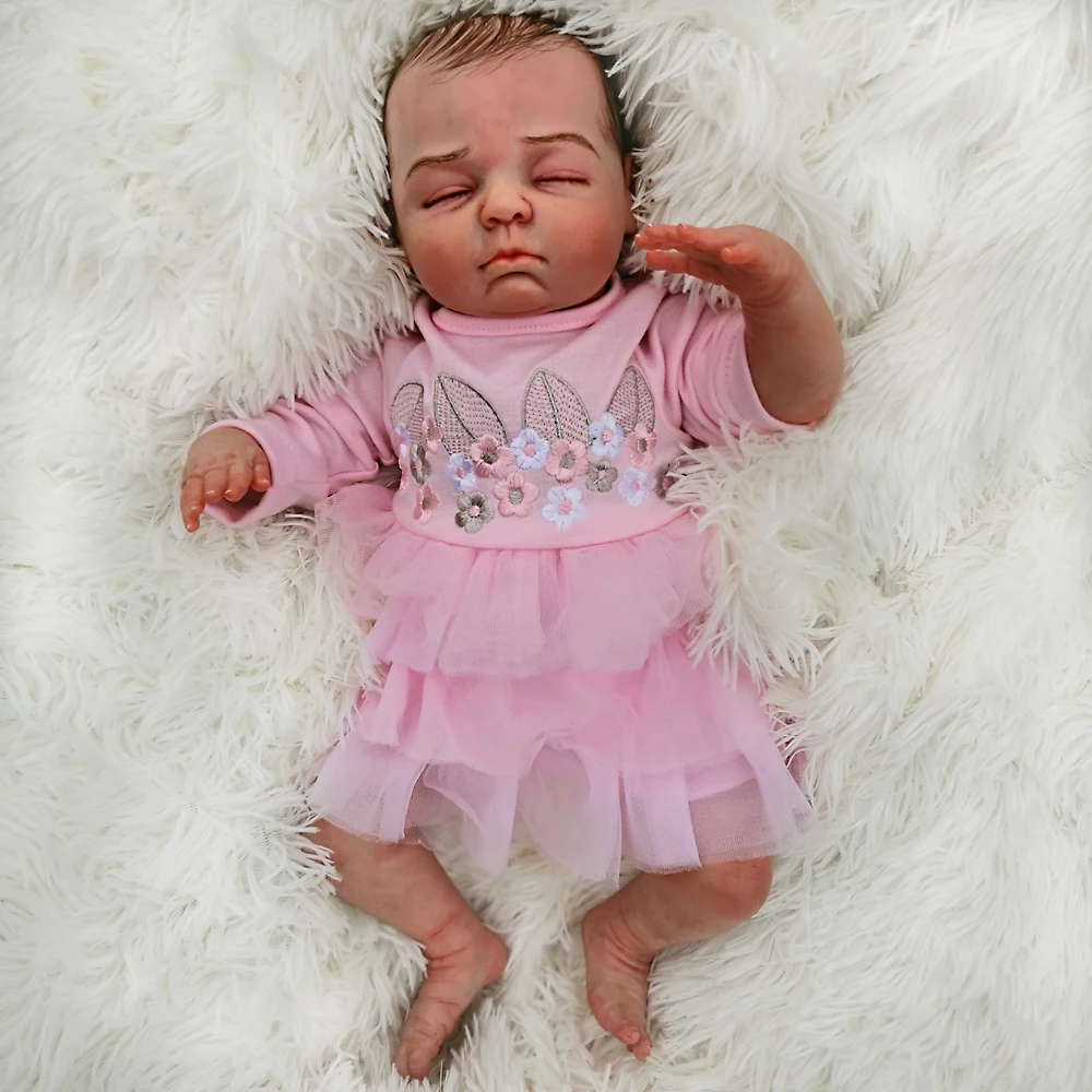 45 см мягкий силиконовый Reborn Спящая кукла игрушка для девочки Реалистичная принцесса новорожденные дети с кровеносными сосками подарок на день рождения