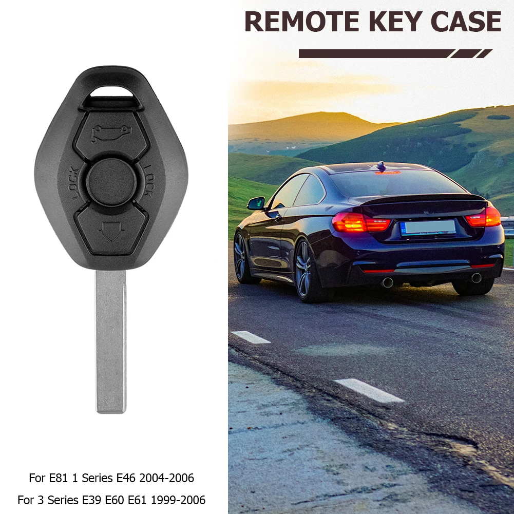 3 Buttons Remote Car Key Fob Case Shell Replacement Car Key Shell Car Remote Key Car Key Key Shell Key Case for BMW E81 E46 E39 E60 E61 E63 E38 E83 Car Accessories