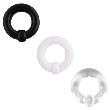 

PA Ring-Captive Bead Rings Black/White/Clear Spring Action CBR Monster Screwball Rings Acrylic Pierced Body Jewelry