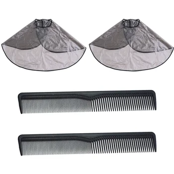 

4pcs Convenient Hair Coloring Tool Kit DIY Dyeing Tool Set Portable Hair Tinting Tool for Home Barbershop (2pcs Shawls + 2pcs Co