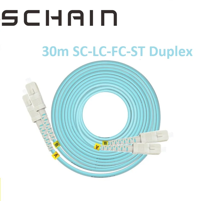 

30m LC SC FC ST UPC OM3 Fiber Optic Patch Cable Duplex Jumper 2 Core Patch Cord Multimode 2.0mm fibra optica