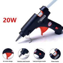 20w quente melt pistola de cola eua/ue elétrica temperatura calor arma mini ferramenta reparo do agregado familiar industrial com 7mm * 100m cola varas