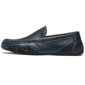 

KPOCOBKN Shoes for Men Genuine Leather Casual Hollow Out Summer Driver Slip on Chaussure Loafers Full Grain Leather Cow Leather