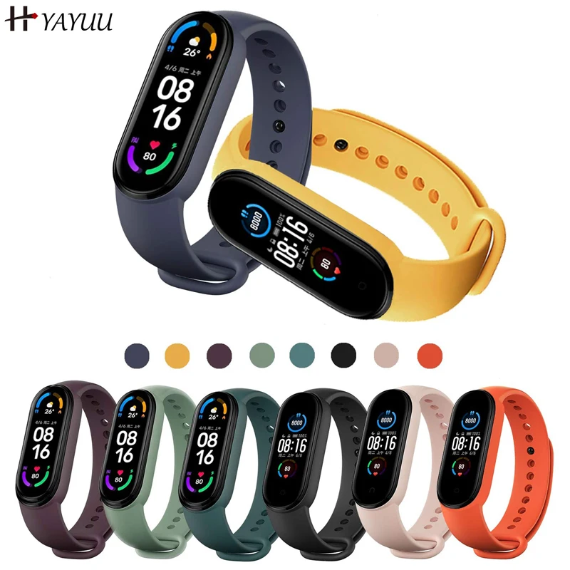 

YAYUU Силиконовый ремешок на запястье для Xiaomi Mi Band 7 6 5 4 3, спортивный сменный ремешок для Mi Band 7 6 5 4, браслет-браслет