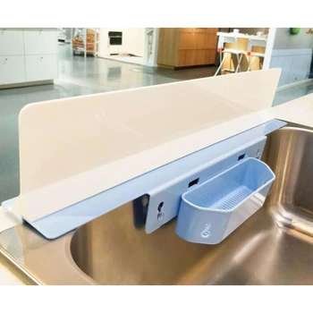 

Household Suction Cup Bathroom ABS For Kitchen Waterproof Sink Water Splash Guard With Box Multi-functional Easy Clean Washing
