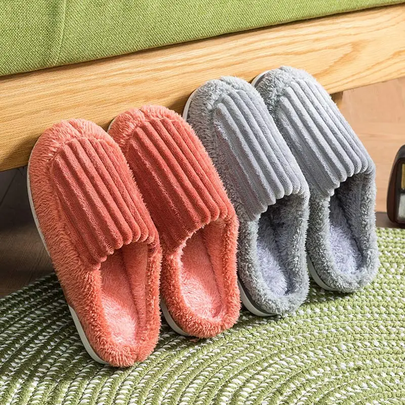 

Nice Women Slippers Winter Warm Plush Ladies Home Cotton Shoes Female Non-Slip Soft Comfort Indoors House Shoes Couple Slipper