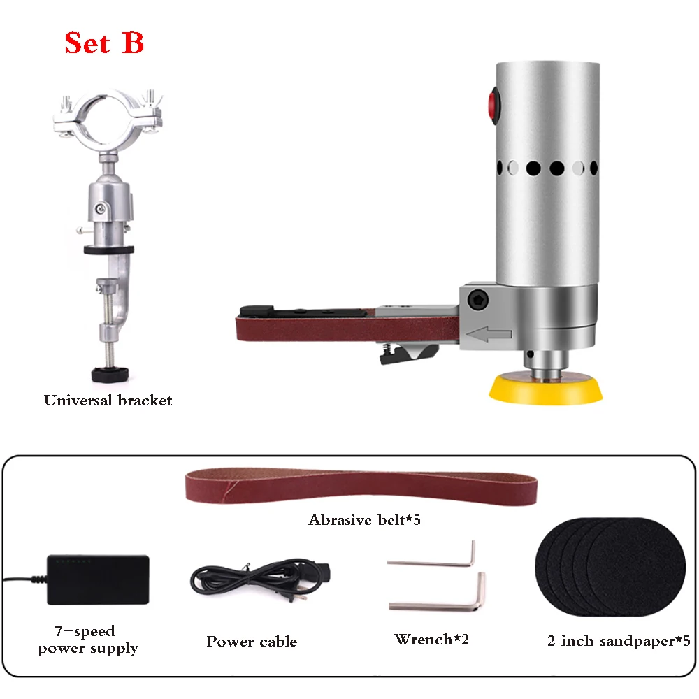 

100-240V Handheld Electric Belt Machine Small Multifunctional Woodworking Sander 6000-12000RPM Mini DIY Polishing Machine