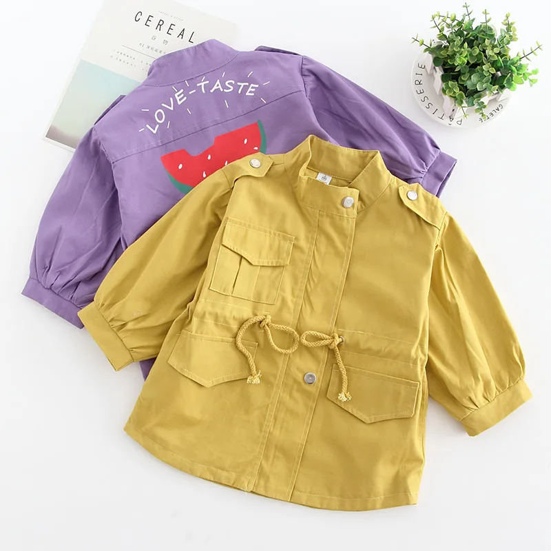 

Foreign Trade Childrenswear Korean-style Men And Women Children Solid Color Watermelon Drawstring Long Sleeve Pure Cotton Coat C