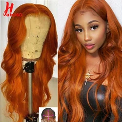 Malaysia Orange Body Wave Closure Wig Ginger Wigs For Black Women 4*4 Lace Closure Human Hair Wigs Remy Pre Plucked 150% HairUGo