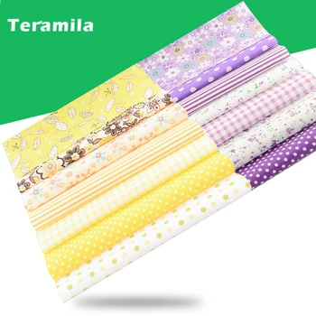Teramila-7 unidades/juego de Telas de costura de 30x30cm y 25x25cm, Telas de retales, tela de edredones hecha a mano, tejidos de algodón para costura