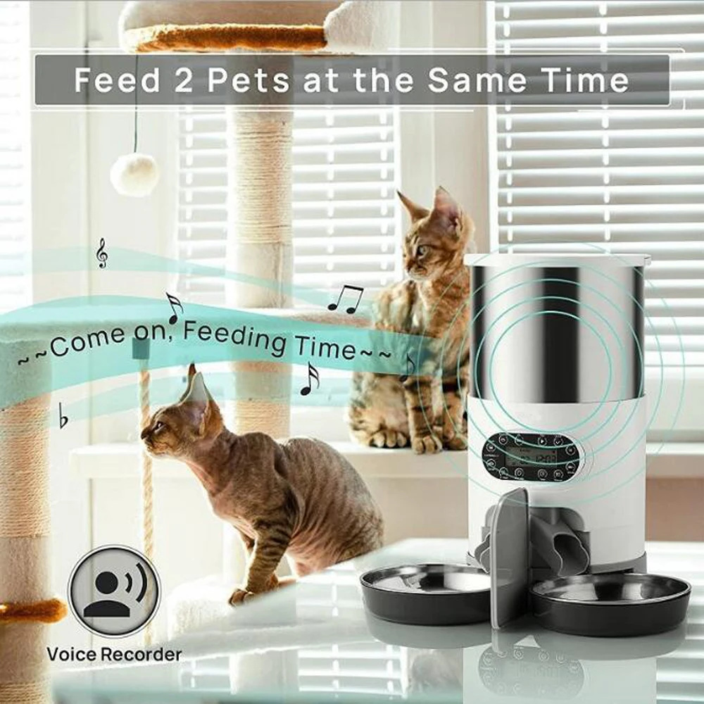 Treat Dispenser Dog Toys, Automatic Pet Feeder with Dual Power