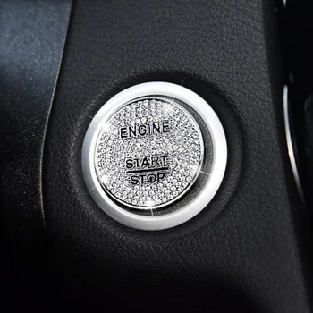 

Trim Engine Button Switch Interior Car Auto Rhinestone Style Start Stop