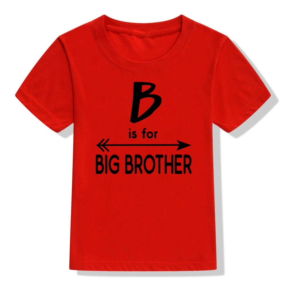52N4-KSTRD- Забавная детская футболка с принтом «B Is for Big Brother» модные футболки для маленьких мальчиков, Детская Повседневная футболка - Цвет: 52N4-KSTRD-