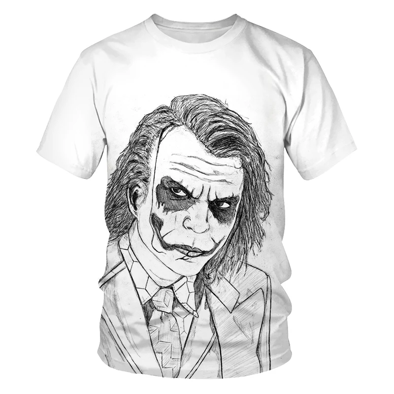 Футболка с 3D-принтом «Эскиз клоуна», мужская повседневная футболка с круглым вырезом и изображением Джокера, забавная футболка с короткими рукавами и изображением клоуна, s puls 4XL - Цвет: NT1022